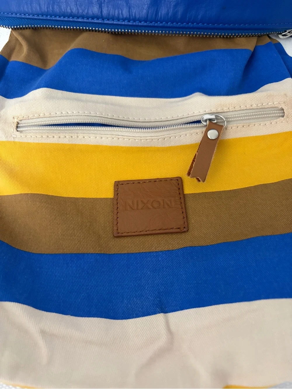 Nixon Tribu Clutch Blue Canvas Leather Wristlet Bag (F272)